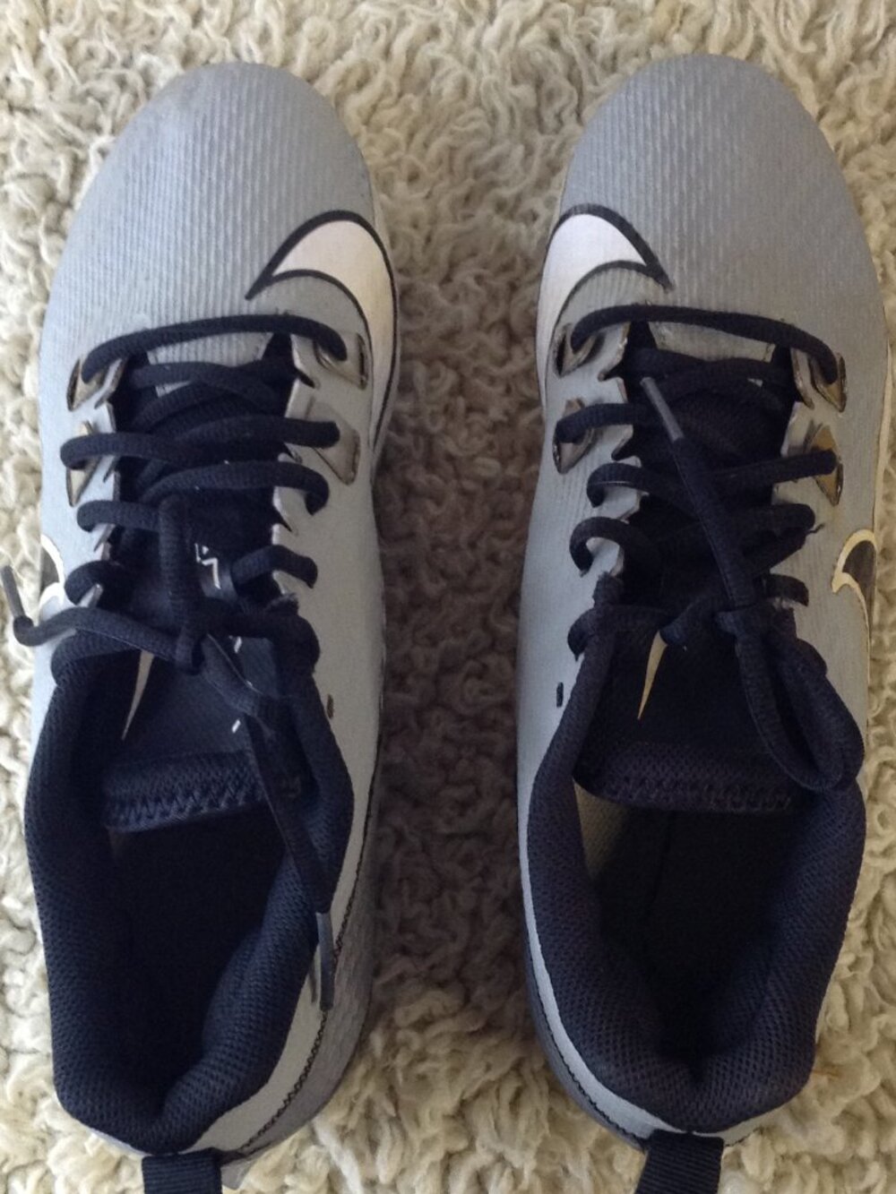 Nike Vapor Edge 9 Speed 360/2 Football Cleats Gray Field Goal Touchdown Gridiron